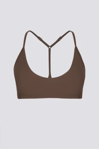 Soft Active sportbeha met racerback in Cocoa