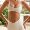 Soft Active sportbeha met racerback in crème