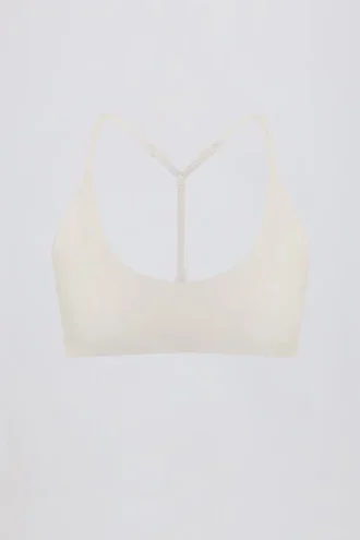 Soft Active sportbeha met racerback in crème
