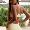 Soft Active sportbeha met racerback in Lemon
