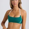 Soft Active sportbeha met ronde hals in Varsity Green
