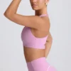 Soft Active sportbeha met V-hals in Dusty Pink