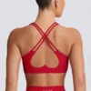 Soft Active sportbeha met V-hals in Hot Red