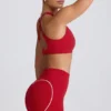Soft Active sportbeha met V-hals in Hot Red