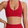 Soft Active sportbeha met V-hals in Hot Red