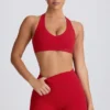 Soft Active sportbeha met V-hals in Hot Red