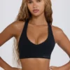 Soft Active sportbeha met V-hals in zwart