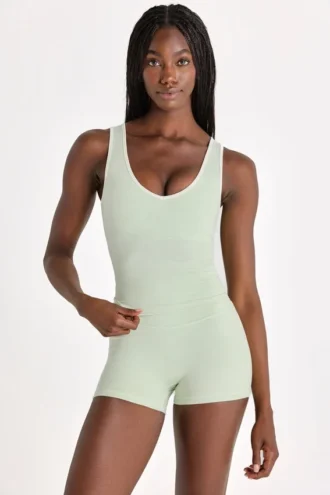 Soft Active tanktop in saliegroen gemêleerd