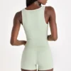 Soft Active tanktop in saliegroen gemêleerd