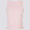 Soft Active tanktop met boothals en open rug in balletroze