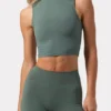 Soft Active tanktop met col in kaki