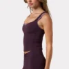 Soft Active tanktop met hartvormige halslijn in Plum