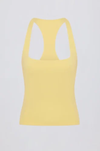 Soft Active tanktop met racerback in Lemon