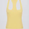 Soft Active tanktop met racerback in Lemon