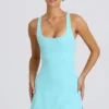 Soft Active tennisjurk met open rug in aqua