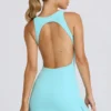 Soft Active tennisjurk met open rug in aqua