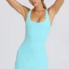 Soft Active tennisjurk met open rug in aqua