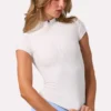Soft Active-top met kwartritssluiting in Milk