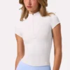 Soft Active-top met kwartritssluiting in Milk