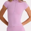 Soft Active-top met kwartritssluiting in Sweet Pink
