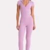 Soft Active-top met kwartritssluiting in Sweet Pink