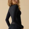 Soft Active-top met lange mouwen in zwart
