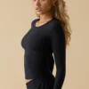Soft Active-top met lange mouwen in zwart