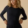 Soft Active-top met lange mouwen in zwart
