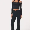 Soft Active V-hals flared legging in zwart