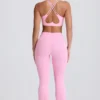 Soft Active V-taille legging met zakken en uitlopende pijpen in babyroze