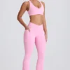 Soft Active V-taille legging met zakken en uitlopende pijpen in babyroze