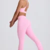 Soft Active V-taille legging met zakken en uitlopende pijpen in babyroze