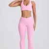 Soft Active V-taille legging met zakken en uitlopende pijpen in babyroze