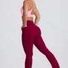 Soft Active V-taille legging met zakken en uitlopende pijpen in bordeaux