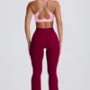 Soft Active V-taille legging met zakken en uitlopende pijpen in bordeaux
