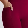 Soft Active V-taille legging met zakken en uitlopende pijpen in bordeaux