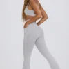 Soft Active V-taille legging met zakken en uitlopende pijpen in grijs