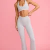 Soft Active V-taille legging met zakken en uitlopende pijpen in grijs