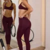 Soft Active V-Waist Legging in Bordeaux