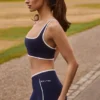 Soft Active Wrapover Contrast minishort in klassiek marineblauw