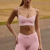 Soft Active Wrapover Contrast minishort in Powder Pink