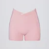 Soft Active Wrapover Contrast minishort in Powder Pink