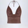 Sol Plunge haltertop in brons