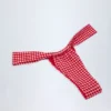 Solsona gerimpelde string-bikinibroekje in rood geruit onderstuk