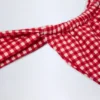 Solsona gerimpelde string-bikinibroekje in rood geruit onderstuk