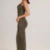 Soreia Modal maxi-jurk met vierkante hals en luipaardprint