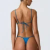 South Beach driehoekige bikinitop met kettingversiering in oceaanblauw
