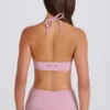 Sportbeha met ronde hals en halternek in mauve