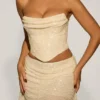 Sterling versierde gedrapeerde corset top in wit