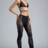 Stevie versierde flared broek met middelhoge taille in zwart
